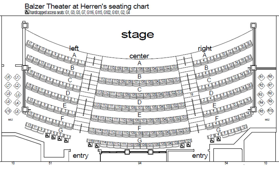 The Balzer Theater at Herren's Seating Chart